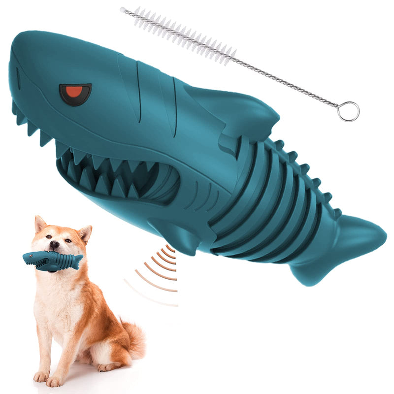 Dog Squeak Chew Toy, Jonkiki Shark Chewing Squeaky Toys for Chewers Training and Cleaning Teeth Durable Rubber Sounding Interactive Dog Toys for Small/Medium Breed - PawsPlanet Australia