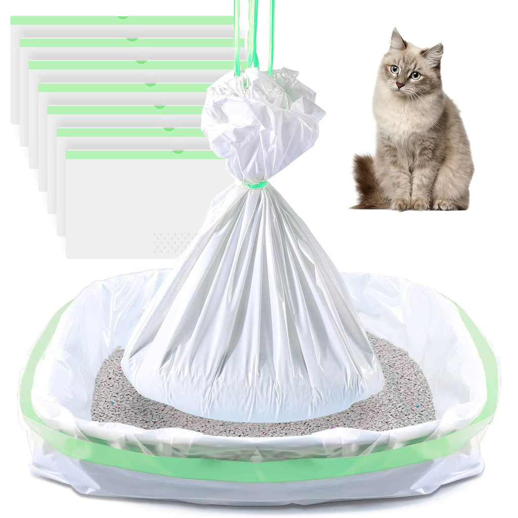 7 Pieces Cat Litter Pan Bags Cat Litter Box Liners Dog Litter Box Liners Extra Durable Large Drawstring Elastic Garbage Bag Dog Litter Box Liners Kitty Litter Liners Pet Tray Bags - PawsPlanet Australia