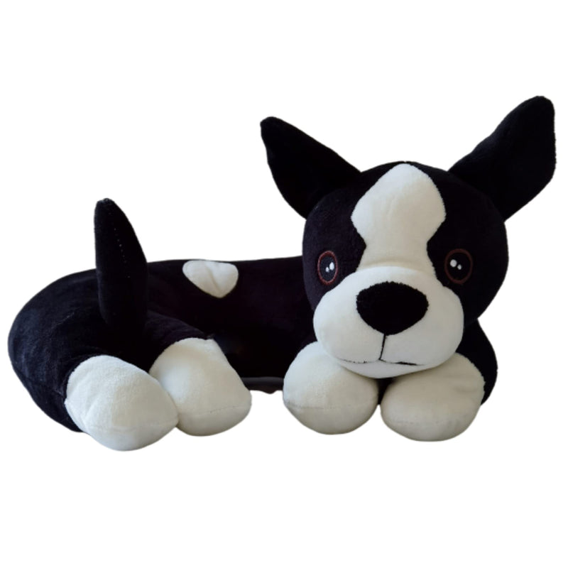 The Dog Pillow Company Plush Pet Pillow/Dog Neck Pillow for Upper Spine and Calming Support, Bentley The Boston Frenchie Curved Dog Pillow, 12 x 12 x 6 Inches Bentley, Boston Frenchie - PawsPlanet Australia