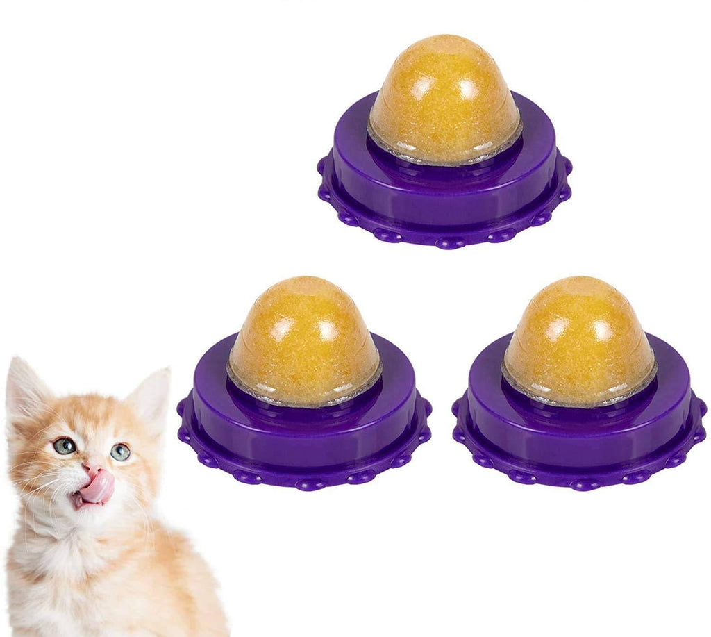 3 Pcs Cat Snacks Candy Kitten Lickable Cat Treats Ball, Natural Catnip Candy Ball with Balanced Nutrition, Pastable Cat Snacks Improve Cat Immunity - PawsPlanet Australia