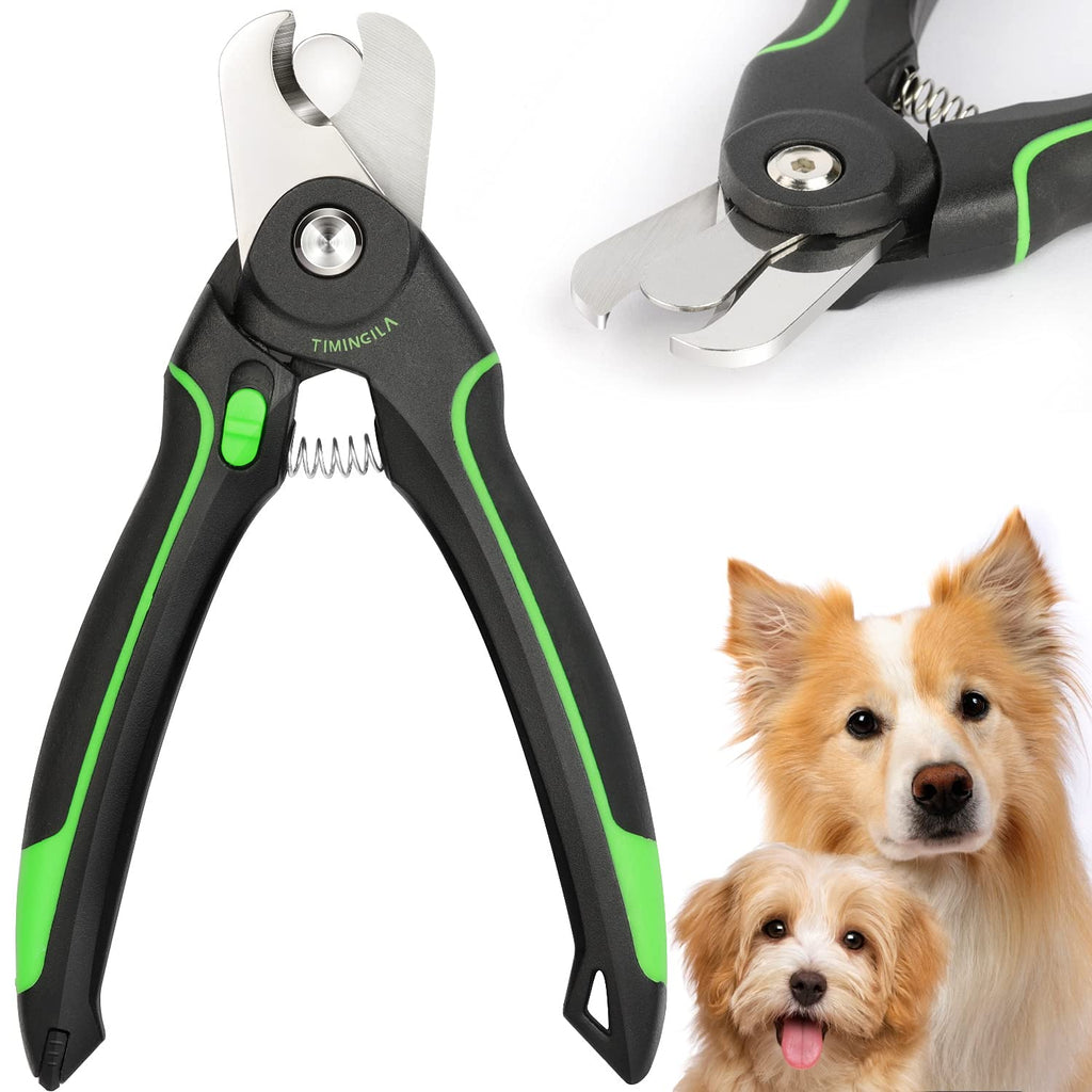 TIMINGILA Dog Nail Clippers,Dog & Cat Pets Nail Clippers and Trimmer with Built-in Safety Guard to Avoid Over-Cutting Nails & Free Nail File,for Safe, Professional at Home Grooming green - PawsPlanet Australia