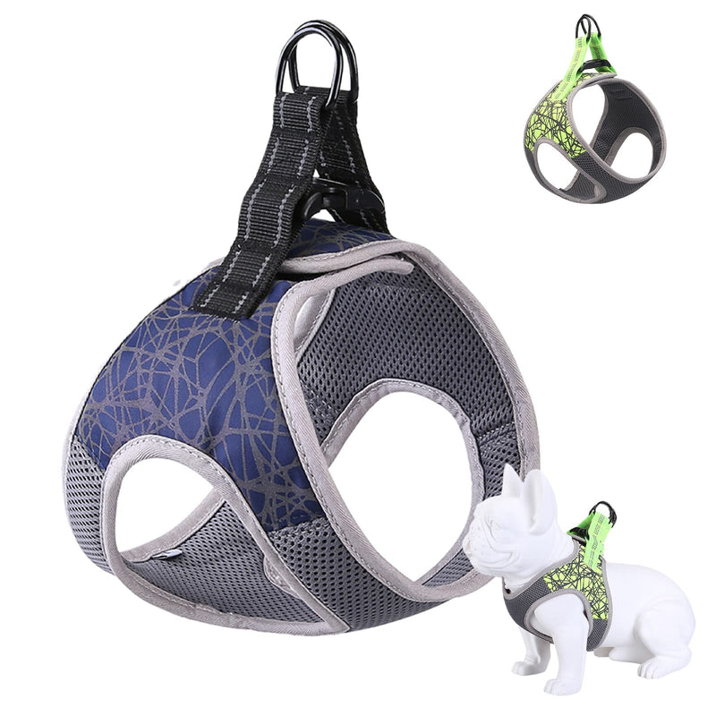 Dog Harnesses for Small Dogs, Choke Free Dog Vest Harness with high-Visibility Reflective Stripe, All-Weather air mesh, for Puppy Training by moooope. Blue - PawsPlanet Australia