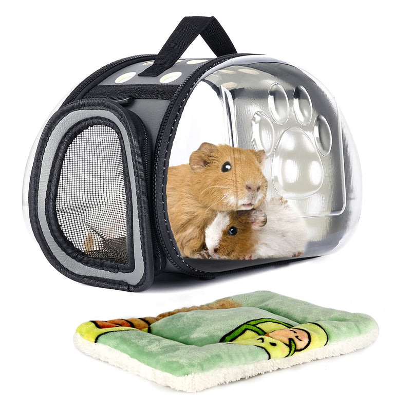 YUEPET Guinea Pig Carrier Bag with Bed(Random Colors), Portable Breathable Rabbit Carrier Transparent Carrier Bag for Guinea Pig Bunny Chinchilla Small Animal Carrier - PawsPlanet Australia