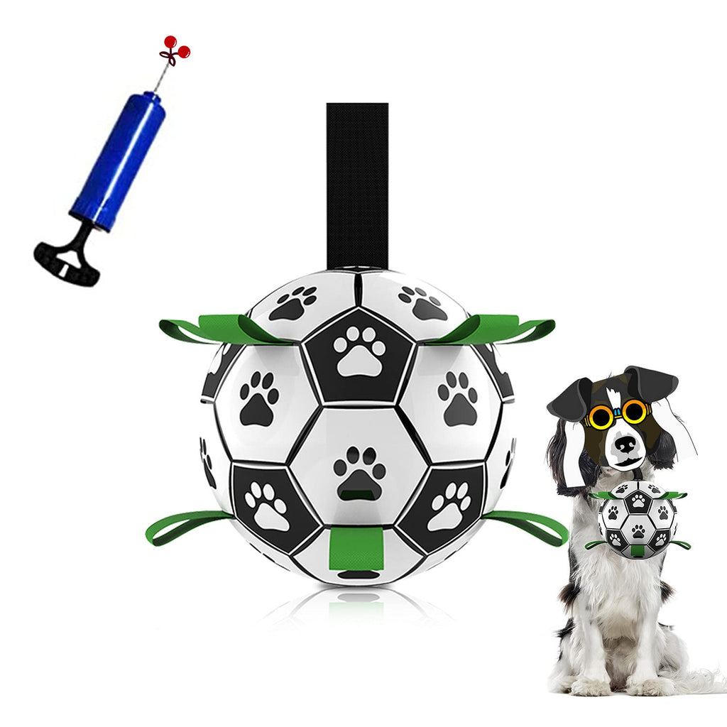 Interactive Soccer Dog Toys,Handing Dog Football Ball Toys for Small &Medium Dogs, Ideal Toy for Water Sports Suitable for Dogs in 20-60 Lbs (Pump & Needle Adapter Included-1) Pump & Needle Adapter Included-1 - PawsPlanet Australia