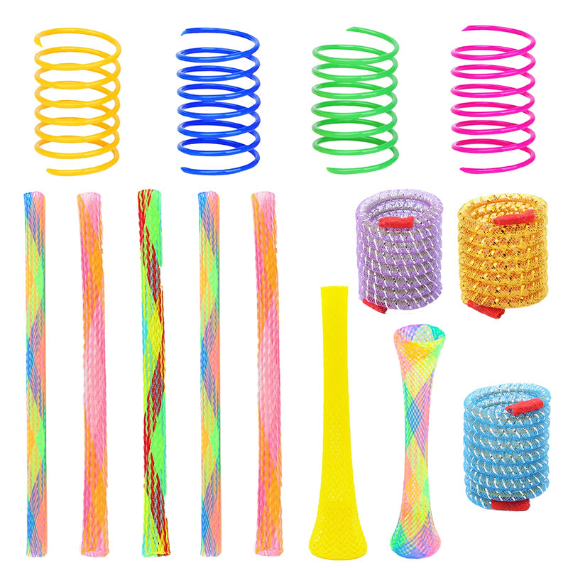 35 Pack Cat Spring Toys Set, Colorful Cat Spring Toy and Cat Tube Toy, Interactive Cat Toy for Indoor Cats, Colorful Cat Plastic Coil for Kittens to Swat, Bite, Hunt(Random Color) - PawsPlanet Australia