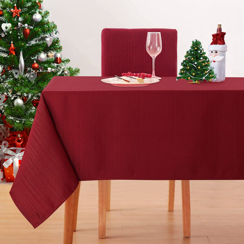 Christmas Tablecloth Rectangle Tablecloth 60 x 84 Spillproof Wrinkle Resistant Red Table Cloths for Parties Dining Room Holiday Decoration Rectangle 60x84 Inch - PawsPlanet Australia