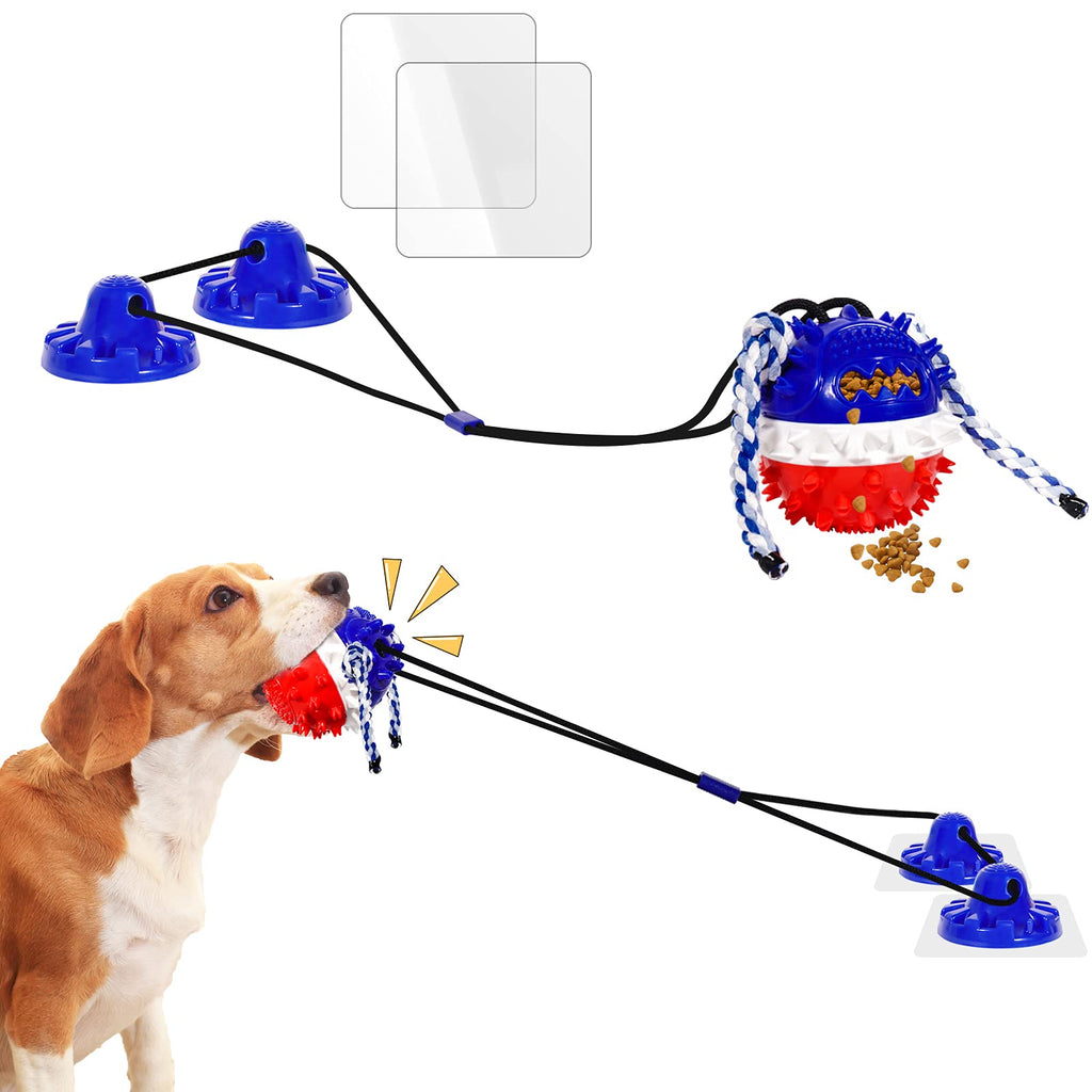 Suction Cup Dog Toy, Durable Pull Rope Toy Ball for Aggressive Chewers, Interactive Dog Chew Toys with Molar Bite Cleaning Feature BLUE - PawsPlanet Australia