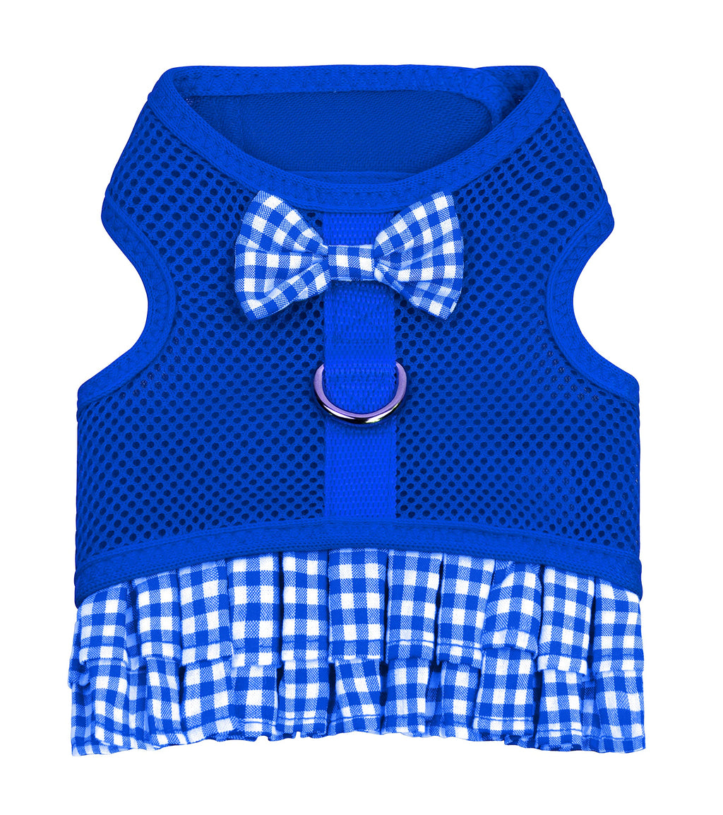 Kessie Dog Harness Dress Cat Harnesses with Bowknot Pet Mesh Harness for Small and Medium Dogs (X-Small, Blue) X-Small - PawsPlanet Australia