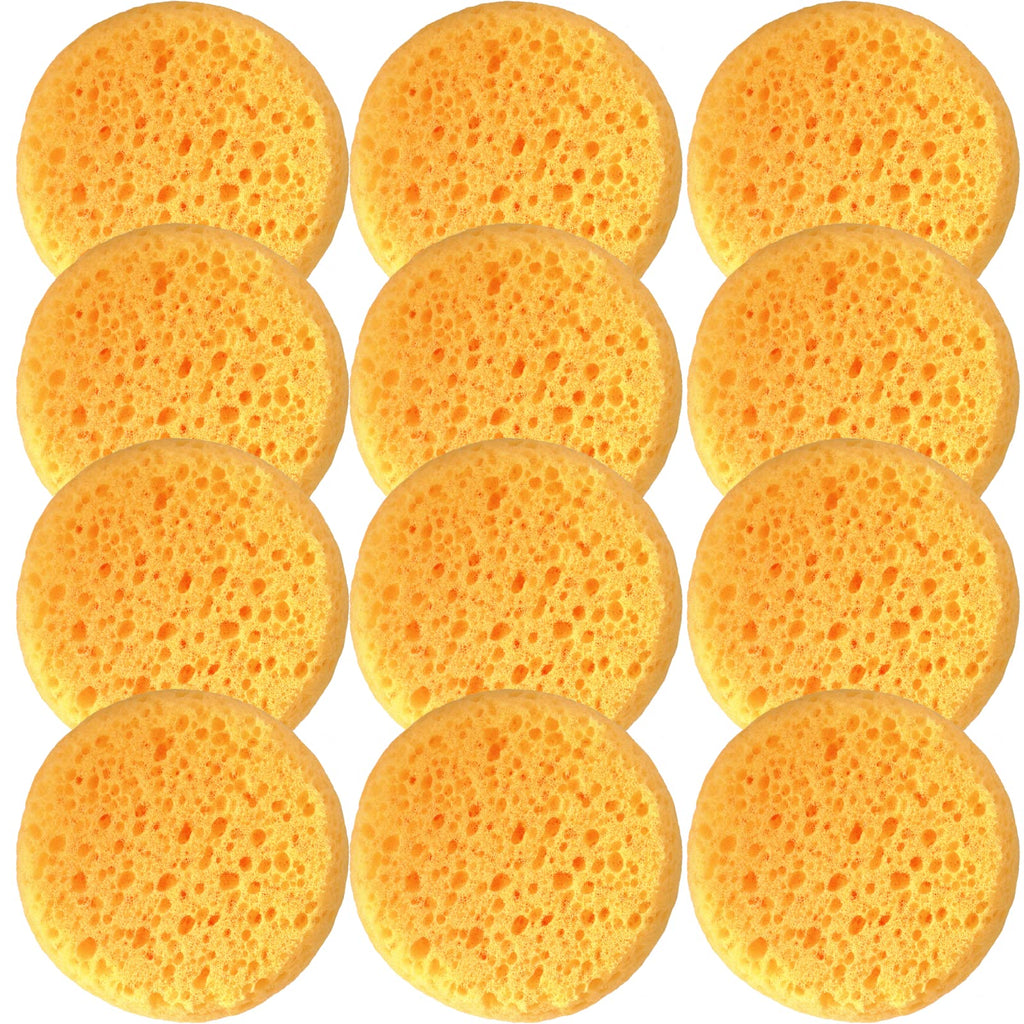 XILAOTOU Tack Sponges, High Elasticity Saddle soap for Leather, high Water Absorption Saddle soap Diameter 2.83, height1.18IN, Suitable for Crafts, Ceramics, Household Use & More 12 PCS Coarse hole 12 Pcs Yellow - PawsPlanet Australia