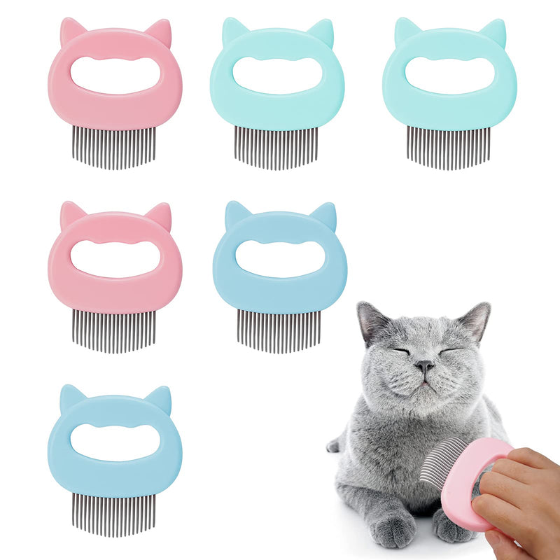 6 Pcs Cat Shell Comb Pet Hair Removal Comb Cat Massage Comb Pet Hair Shedding Brush Pet Fur Grooming Brush for Dog Puppy Rabbit to Remove Matted Tangled Fur Loose Hair (Blue, Green, Pink) - PawsPlanet Australia