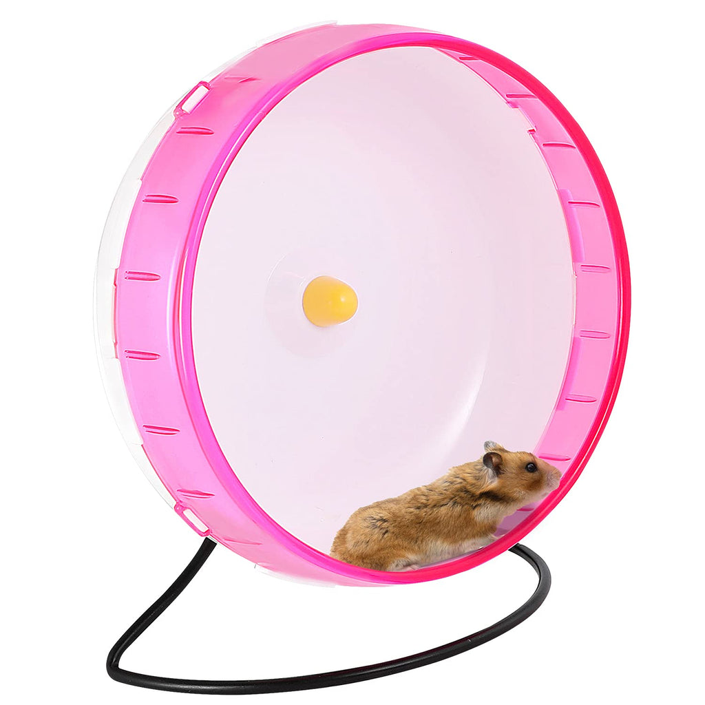 OFVENS Hamster Silent Spinner Exercise Wheel with Stand, 8.3" Quiet Big Size Hamster Wheel for Large Hamster Cage, Hamster, Gerbils Mice, Small Animals Health Jogging Sports - PawsPlanet Australia