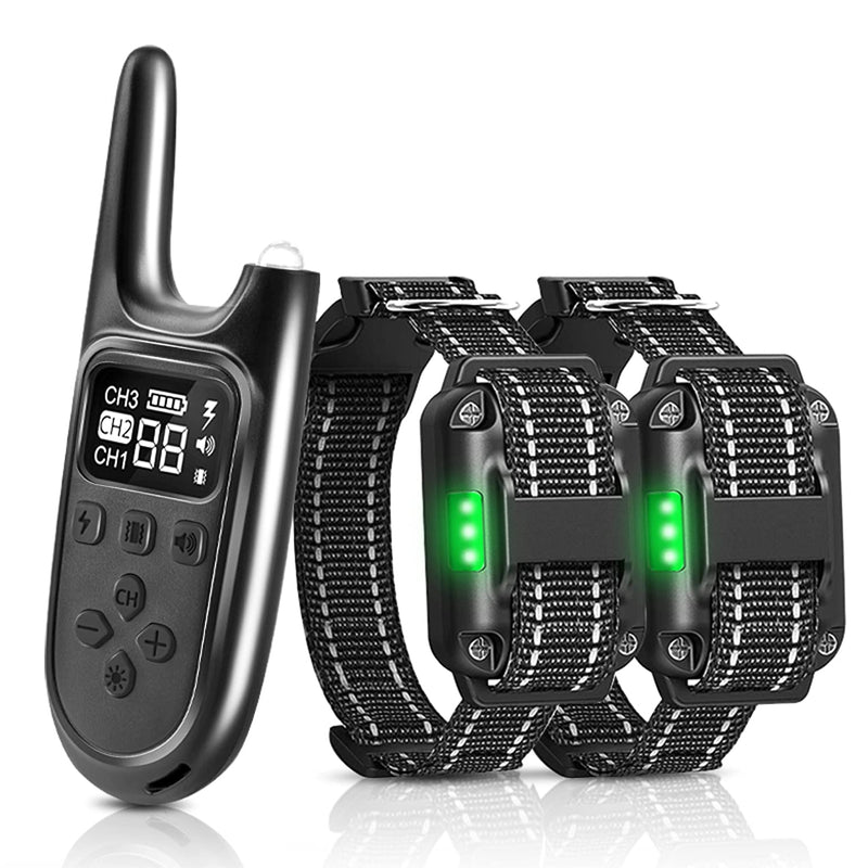 Segorts Dog Training Collar with Remote - Rechargeable Waterproof Dog Shock Collar with 2 Receivers- Beep, Vibration and Shock Modes Electric Dog Barking Collar - Perfect for Small Medium Large Dogs Black - PawsPlanet Australia