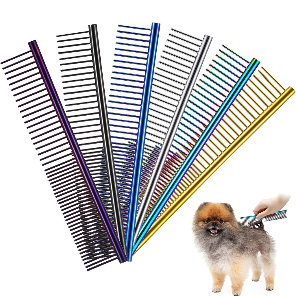 6 Pieces Pet Steel Combs Pet Dog Cat Grooming Comb Multi-color Dog Comb Removing Tangles and Knots Combs for Dogs Cats Other Pets - PawsPlanet Australia
