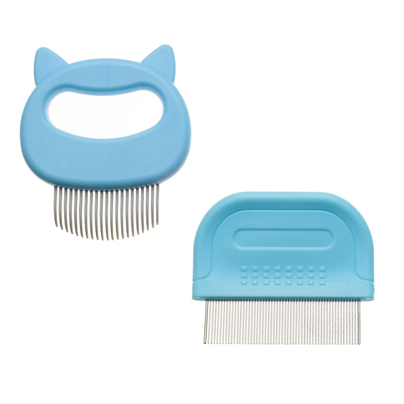 2 Pcs Cat Massage Comb Set for Short and Long Hair, Tear Stain Remover Comb Pet Shell Comb Gentle Grooming Tool Cats Dogs Cleaning Brush Hair Removal Tool for Shedding Matted Fur, Knots and Tangles Style 1 - PawsPlanet Australia