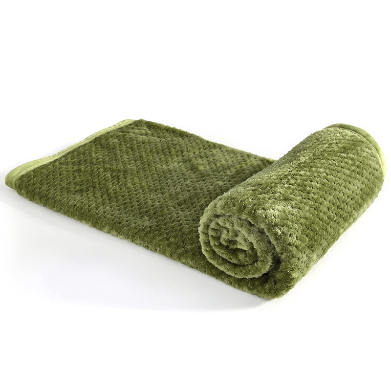 LYENDOS 4 Seasons Pet Blanket - Gift Cozy Plush Keep Warm, Soft Cover Throw for Dog, Cat, Pet Couch, Sofa,Cage, Bed Green 28x40 inch Army Green 28X40(inch) - PawsPlanet Australia