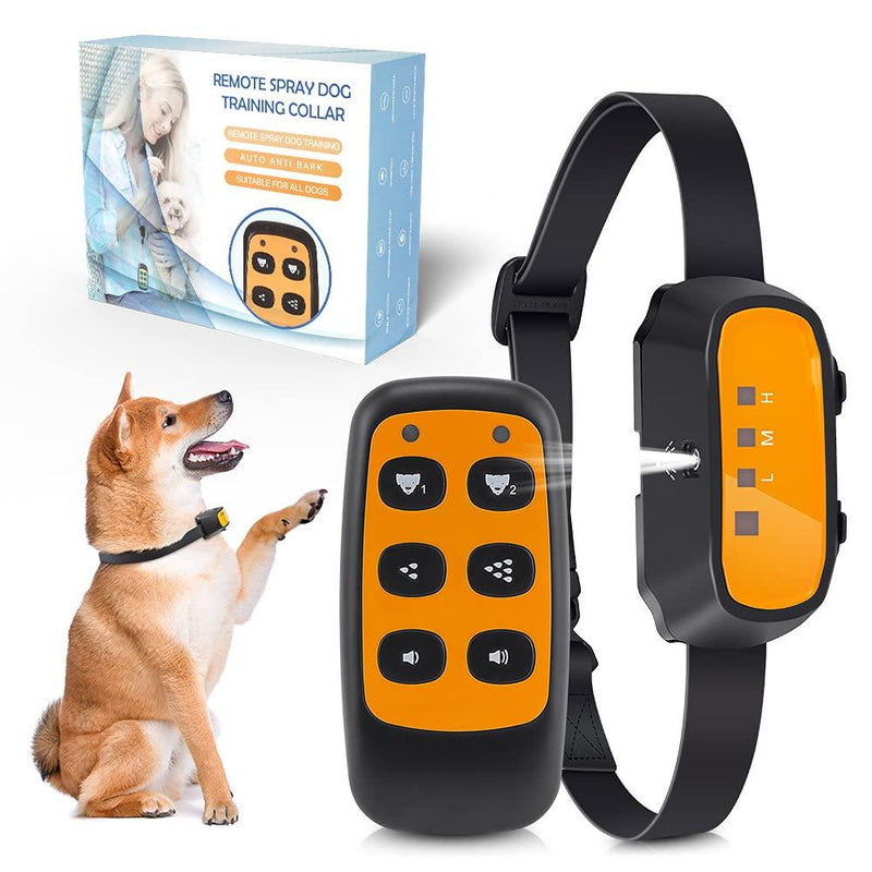 Citronella Dog Training Collar, (Not Include Citronella Spray) Spray Dog Bark Collar Humane Safe No Shock Anti-Bark Collar Stop Barking Rechargeable Orange-with remote - PawsPlanet Australia