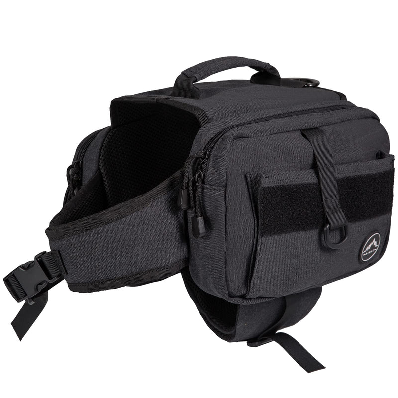 Himal Outdoors Dog Backpack, Dog Hiking Backpack, Hound Saddle Bag for Medium & Large Dog with Side Pockets & Adjustable Strap Black - PawsPlanet Australia