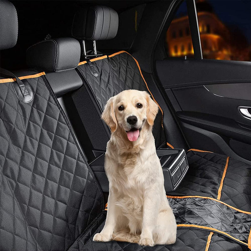 Dog Car Seat Cover for Backseat, Car Seat Protector for Dogs, Waterproof Pet Bench Seat Cover Nonslip and Heavy Duty Pet Car Seat Cover Backseat Dog Cover for Car, Trucks & SUVs Black-Orange - PawsPlanet Australia