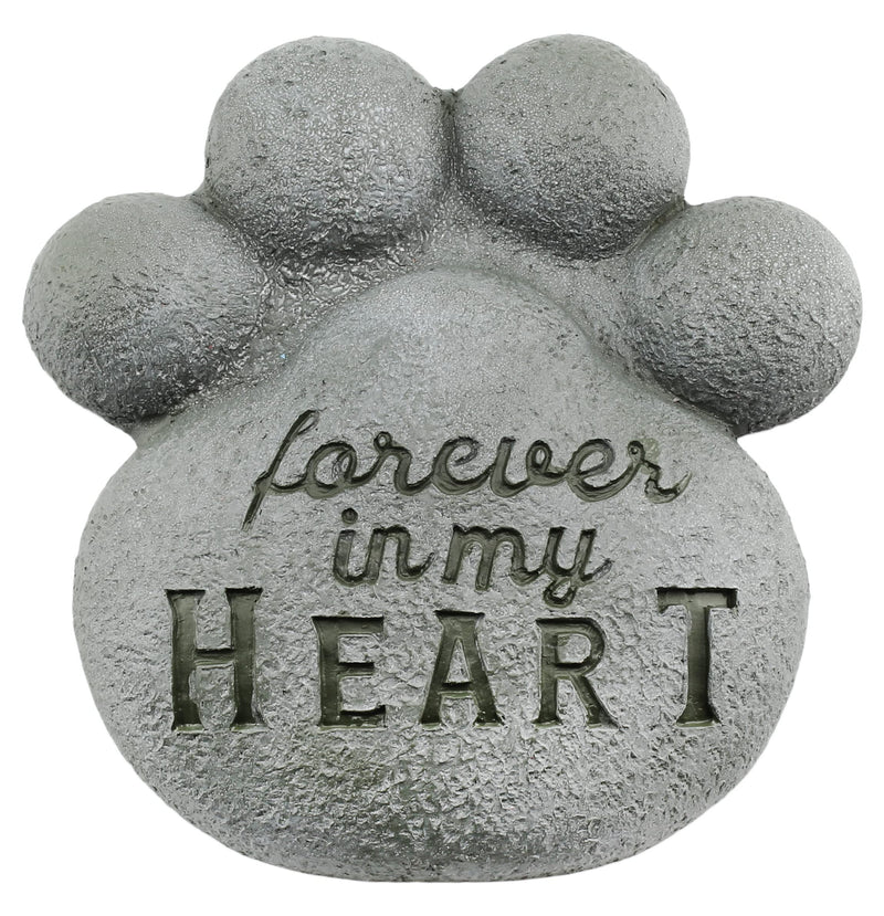 AuldHome Paw Print Memorial Stone; Pet Dog Bereavement Gift Yard Decor - PawsPlanet Australia