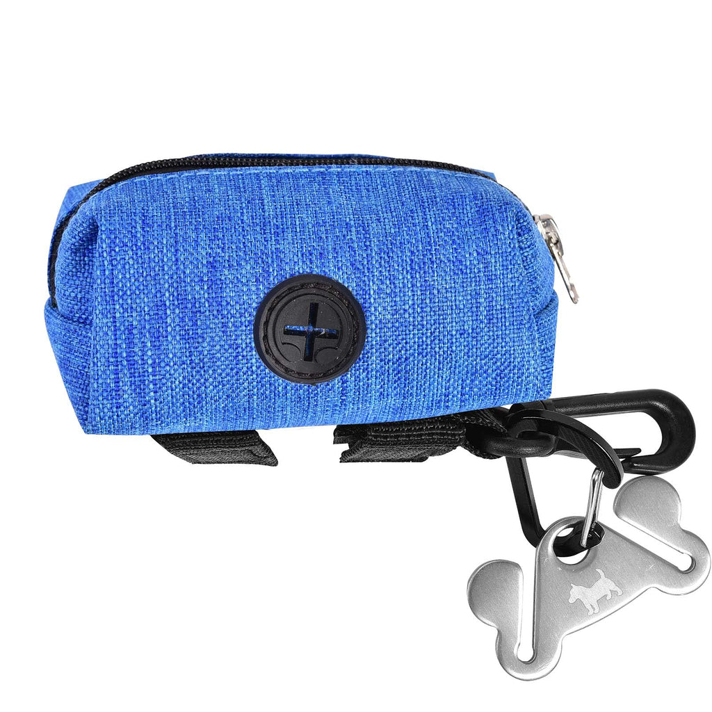 Dog Poop Bag Dispenser for Leash Attachment - Waste Bag Holder for Leash - Fits Any Dog Leash - Portable Set with Hand Free Holer, Light Blue 1Pack Bag&Holder 1Pack Blue - PawsPlanet Australia