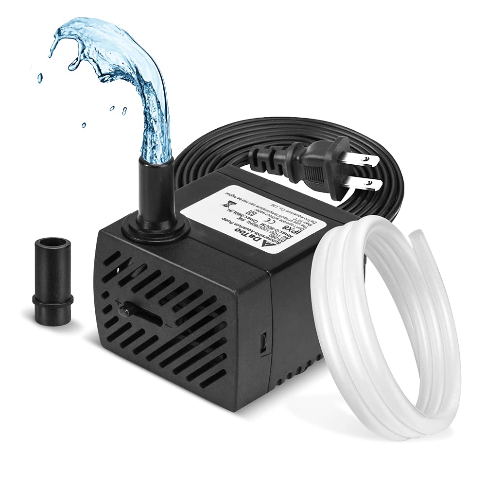 DaToo 95GPH 5W Small Submersible Water Pump Mini Fountain Pump Ultra Quiet For Aquarium Fish Tank Pond Statuary Hydroponics - PawsPlanet Australia