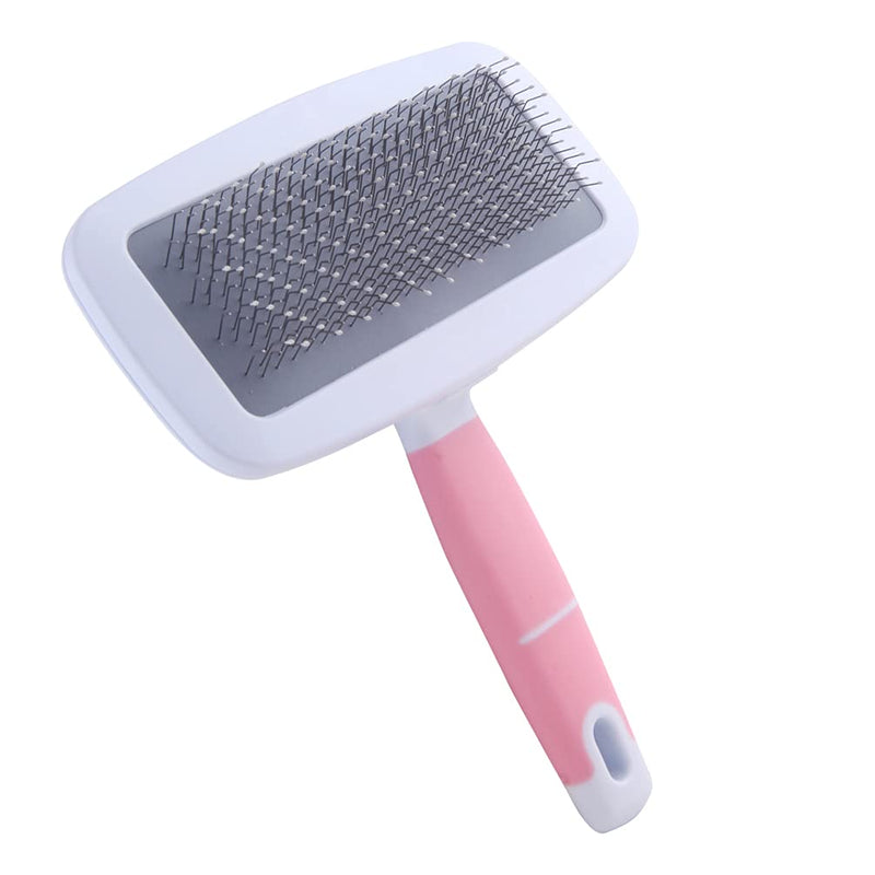 Dog & Cat Slicker Brush,Grooming Long or Short Haired Dogs, Cats, Pets,New Balls on Bristles for Gentle & Effective Grooming,Massages Particle,Improves Circulation (Pink) - PawsPlanet Australia