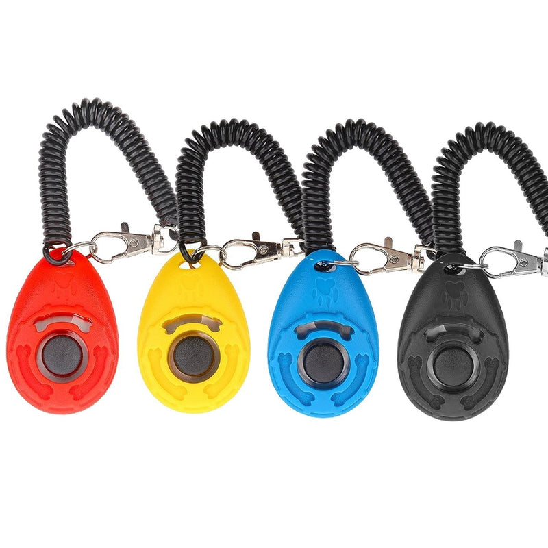 Diyife Clicker Training for Dogs, Dog Clicker for Training, Clicker Dog Training with Wrist Strap, Clicker for Pets, Dog Clicker Fits Dog Cat Horse Behavioral Training Red+Yellow+Blue+Black - PawsPlanet Australia