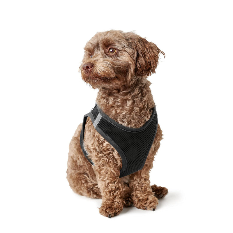 Heele Pet Dog Harness No Pull Breathable Puppy Dog Vest Harnesses, Adjustable Reflective Soft Padded for Small Medium Dog X-Small Black - PawsPlanet Australia