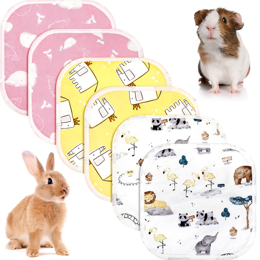 Jetec 6 Pieces Guinea Pig Cage Liners Washable Reusable Guinea Pig Pee Pads Non-Slip and Fast Absorbent Guinea Pig Bedding Breathable Waterproof Pet Training Pads for Small Animals - PawsPlanet Australia