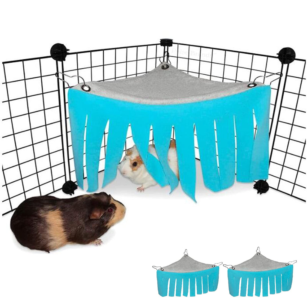 2 Pieces Small Animal Hideout Hideaway, Corner Fleece Guinea Pig Hideout Hammock and Sleeping Bed for Chinchilla, Rabbit, Rat, Hedgehog, Squirrel, Ferret, Hamster Small Pets - PawsPlanet Australia