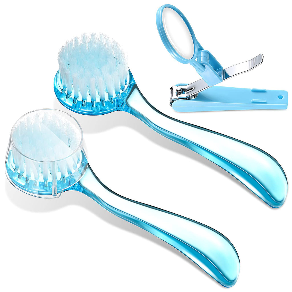 2 Pieces Hedgehog Bathing Brush with Nail Toenail Clipper with Magnifier Round Head Cleaning Bath Brush Nail Clipper Trimmer for Pet Hamster Small Animal - PawsPlanet Australia