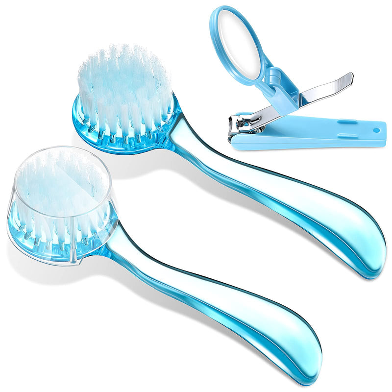 2 Pieces Hedgehog Bathing Brush with Nail Toenail Clipper with Magnifier Round Head Cleaning Bath Brush Nail Clipper Trimmer for Pet Hamster Small Animal - PawsPlanet Australia