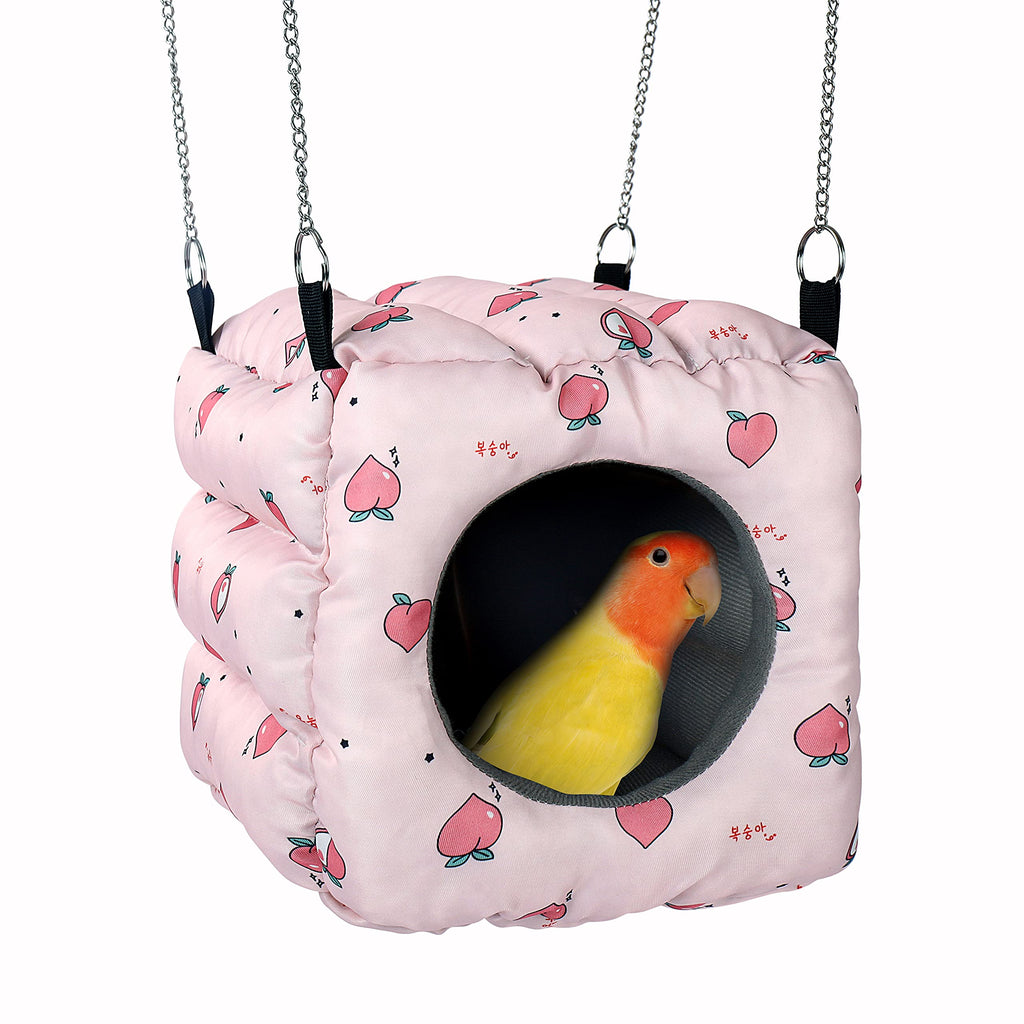 Large Size Warm Bird Nest Snuggle Tent Parrot Winter Cave Bed with Detachable Inner Pad for Small Medium Parrot Animal Warm Birds House Hanging Hideaway Cave Bed Tent Toy for Most Birds Parrots Pink - PawsPlanet Australia