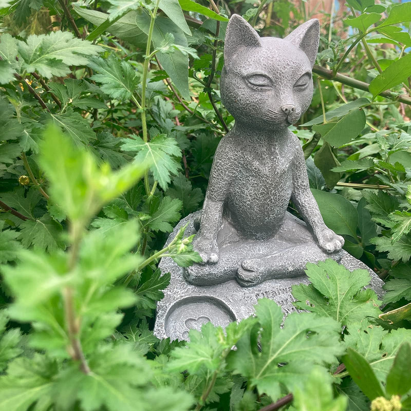 Ooooknpc Pet Blue Stone Yoga Dog and Cat Angel Statue Memories Stone Loss Sympathy Gift Outdoor Memorial Stone Garden Marker Dog Tombstone Outside Cat Gravestone… - PawsPlanet Australia