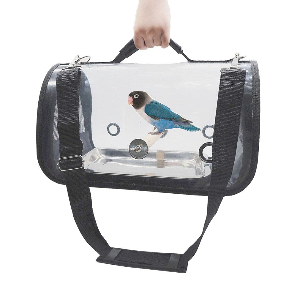 Zanesun Bird Carrier,Portable Pet Bird Parrot Travel Bag Transparent Breathable Cage,Lightweight Pets Birds Travel Cage Small(14inx8inx8in) - PawsPlanet Australia