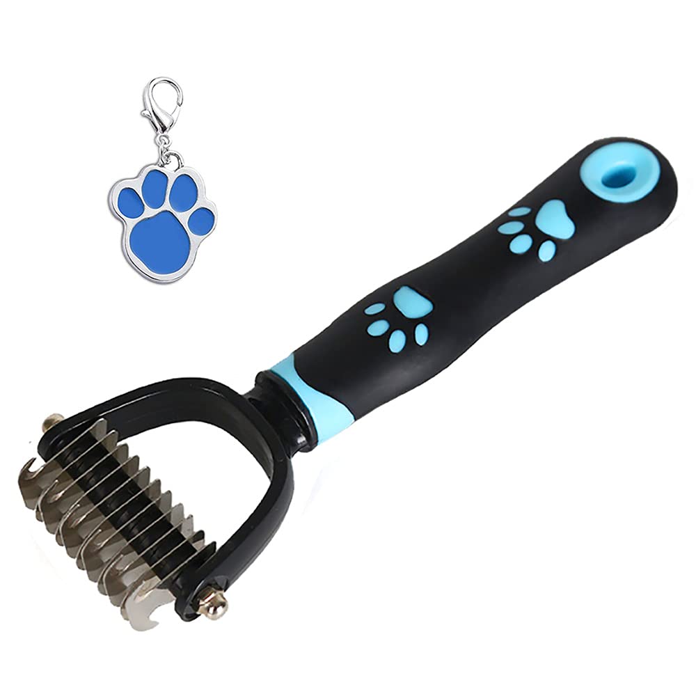 Toyame-Cat Grooming Tool,Dog Rake for Deshedding,Double Sided Undercoat Rake,Dematting Comb for Pet - PawsPlanet Australia