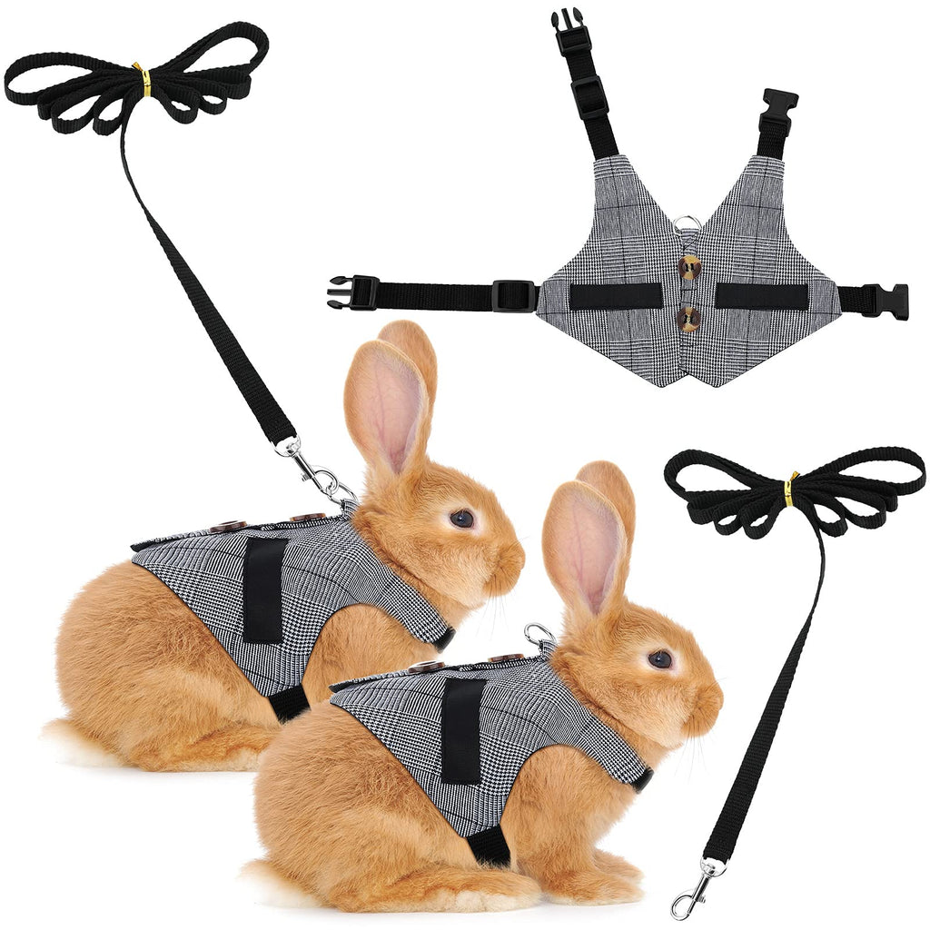 2 Pieces Rabbit Vest Harness and Leash Set Adjustable Formal Suit Style Adjustable Soft Bunny Harness for Bunny Rabbit Kitten Small Animal Walking - PawsPlanet Australia