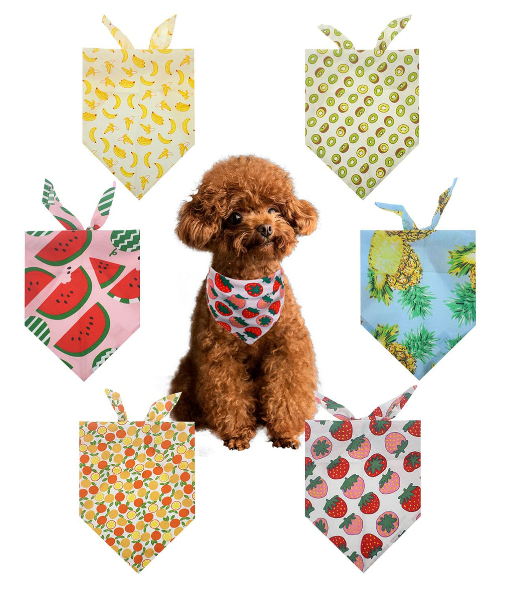 6 Pack Dog Bandanas Hawaii&Fruit Style Dog Bandana Triangle Soft Puppy Bandanas Accessories for Small Medium Large Dogs&Cats Adjustable Washable Pet Dog Scarf as Birthday Party Gift for Pets Summer - PawsPlanet Australia