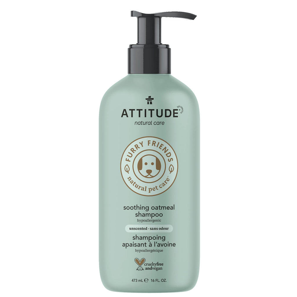 ATTITUDE Natural Soothing Shampoo for Cat & Dog, Hypoallergenic, Vegan and Cruelty-Free, Unscented 16 Fl Oz - PawsPlanet Australia