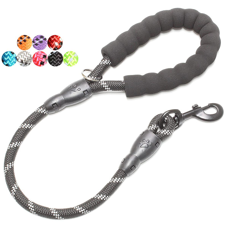 BAAPET 2/4/5/6 FT Strong Dog Leash with Comfortable Padded Handle and Highly Reflective Threads for Small Medium and Large Dogs 1/2'' x 2 FT (18~120 lbs.) Black - PawsPlanet Australia