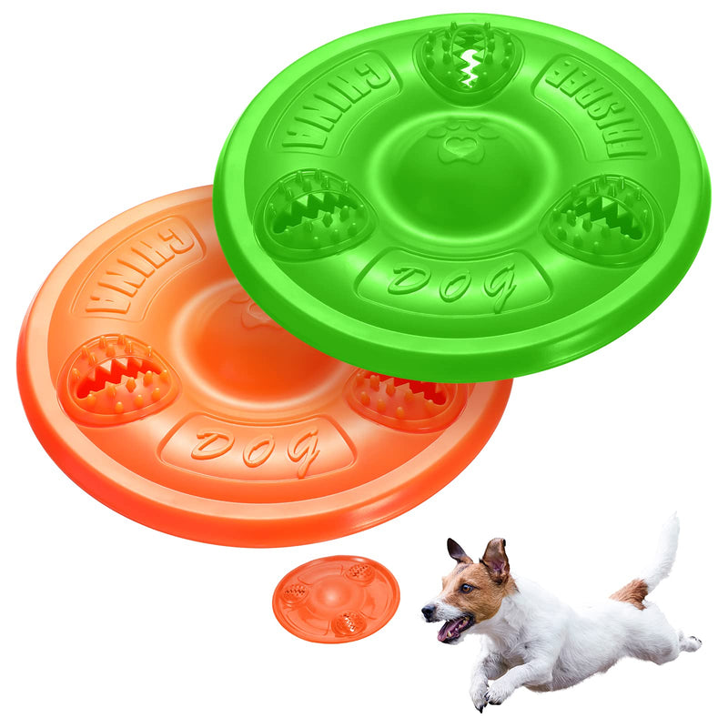 2 Pieces Flying Discs Interactive Dog Toys Rubber Flyer Puppy Chew Toys Durable Rubber Dog Toy Flying Disc Safe on Teeth for Small, Medium and Large Dogs (20 cm, Gear) 20 cm - PawsPlanet Australia