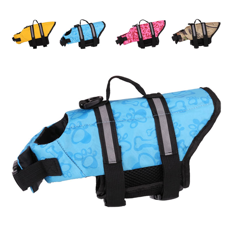 MIEMIE Dog Life Jacket, Dog Life Vest Pet Saver Swimming Safety Swimsuit Preserver for Small Medium Large Dog, Reflective & Adjustable with Rescue Handle Dog Flotation Vest for Boat（XS, Blue X-Small - PawsPlanet Australia