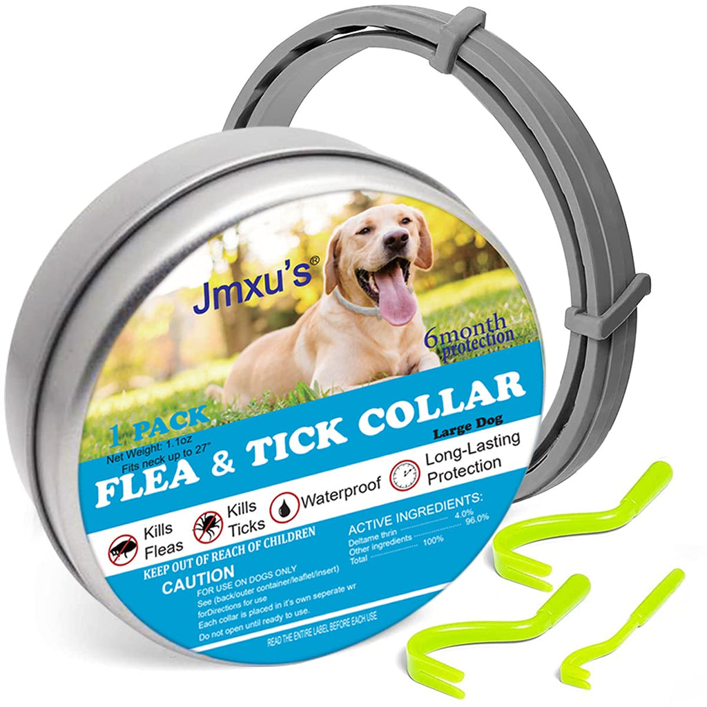 Flea and Tick Collar for Dogs, One Size Fits All, 27 inch,Safe and Effective Repels Fleas and Ticks, 6 Month Protection（1 Pack） 1 pack - PawsPlanet Australia