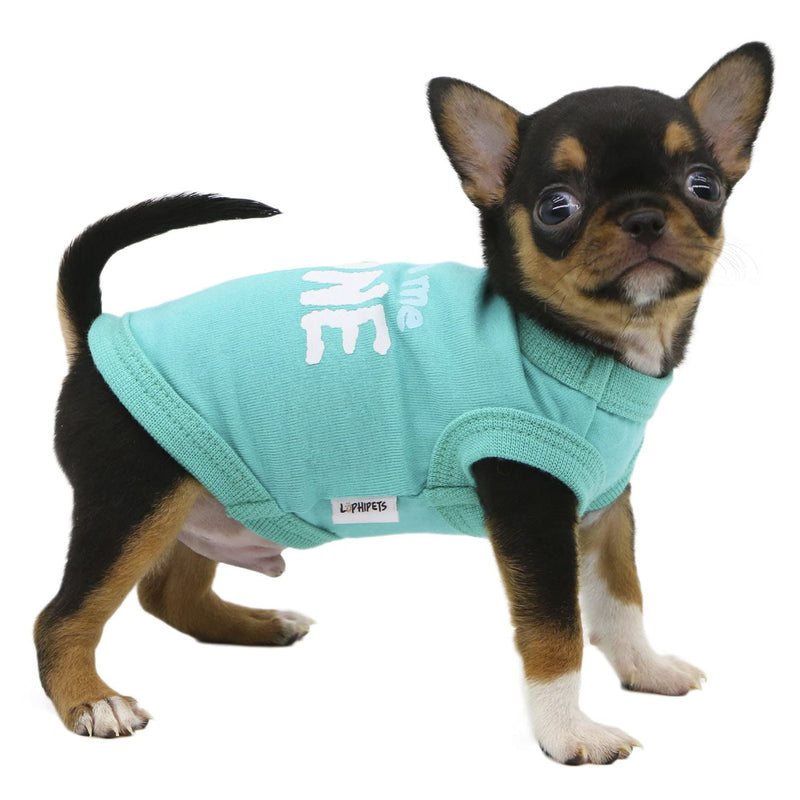 LOPHIPETS Dog Leave Me Alone Letter Print Shirts for Small Teacup Dog Chihuahua Yorkie Puppy Cat Clothes Tee-Blue/XXS XX-Small Blue - PawsPlanet Australia