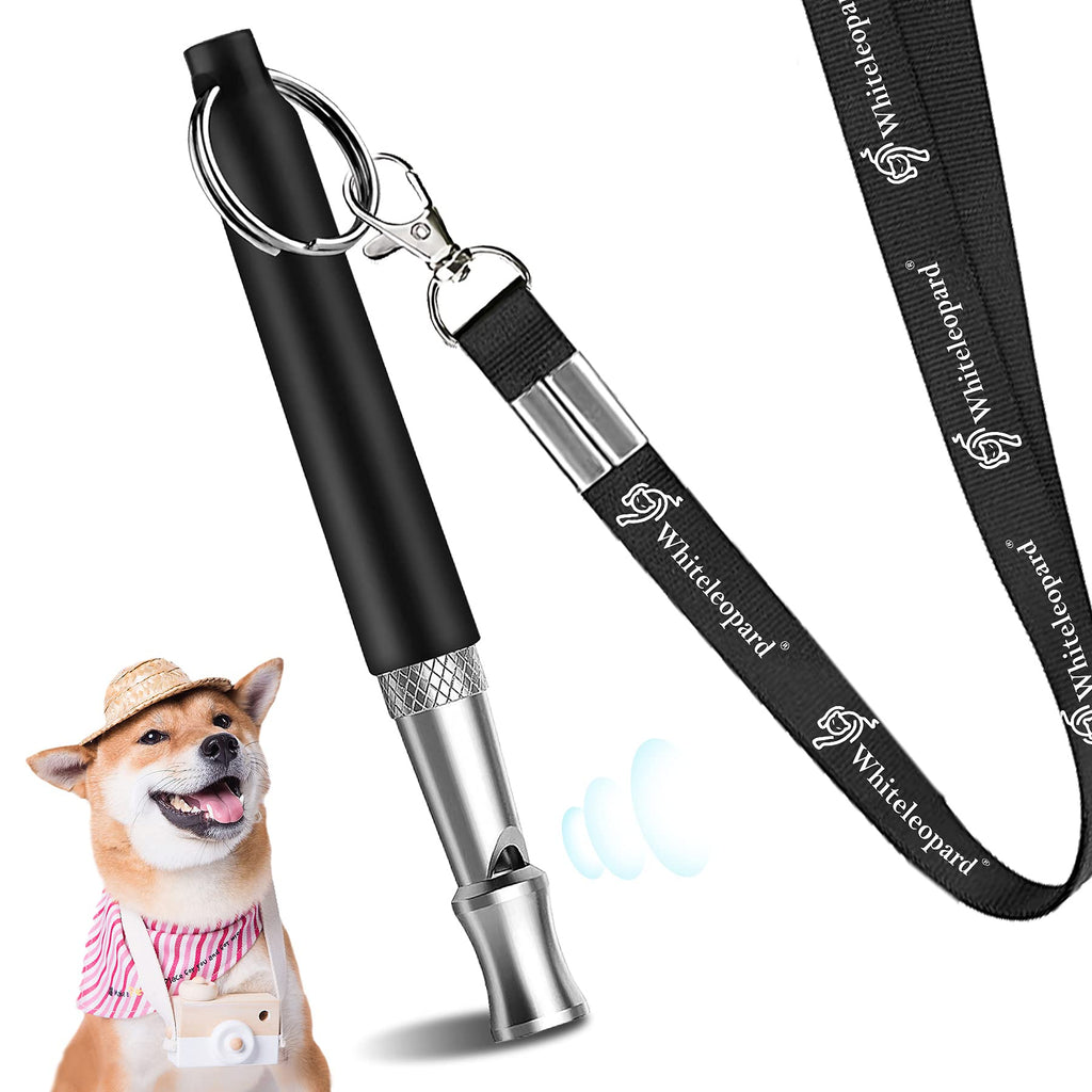 Dog Whistle with Free Lanyard, Adjustable Frequencies Ultrasonic Stainless Steel, Effective Way of Training, Dog Whistles to Stop Barking (Black) - PawsPlanet Australia
