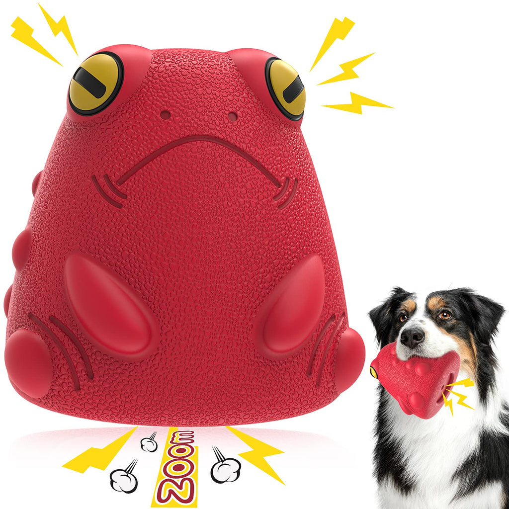 Dog Chew Toys for Aggressive Chewers, Almost Indestructible Squeaky Dog Toys Tough Durable Interactive Pool Water Toys for Large Medium Breed Dogs, Teeth Cleaning Chews 100% Natural Rubber Large&Medium Tough Angry Frog - PawsPlanet Australia