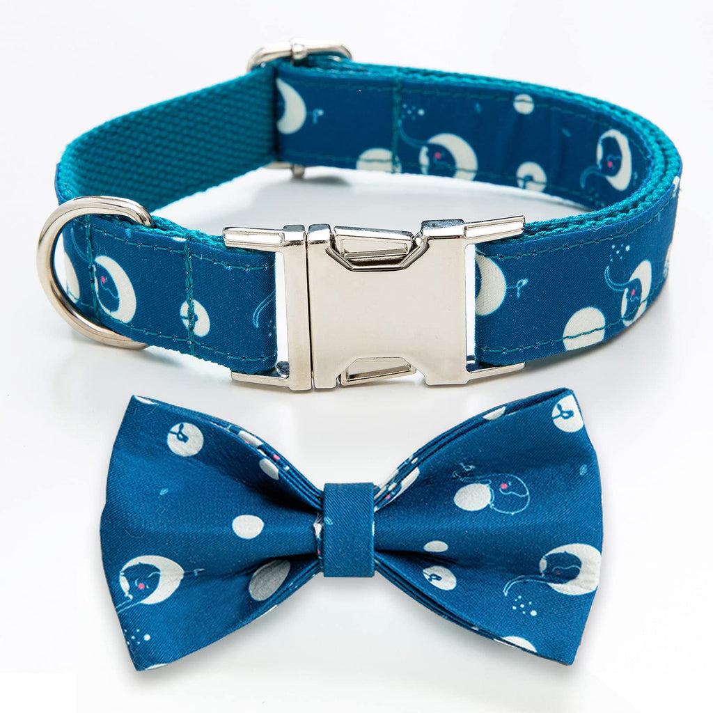 Dog Collar with Bow, Boy Girl Dog Bow Tie Collar for Puppy Small Medium Large Dogs, Soft & Comfortable Blue Elephant Collars, Cute Adjustable Bow Tie Collar for Dogs Cats XS - PawsPlanet Australia