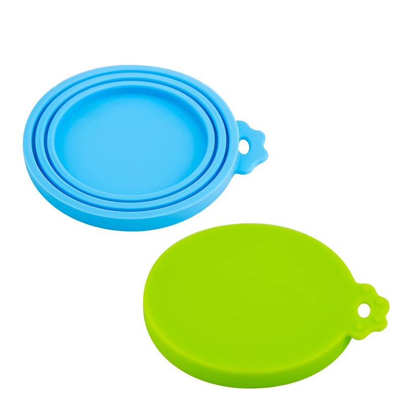 SAVITA 2 Pieces Pet Food Can Lids Dishwasher Safe Universal Dog Food Can Lid Food Grade Silicone Cat Food Lid (Green, Light Blue) - PawsPlanet Australia