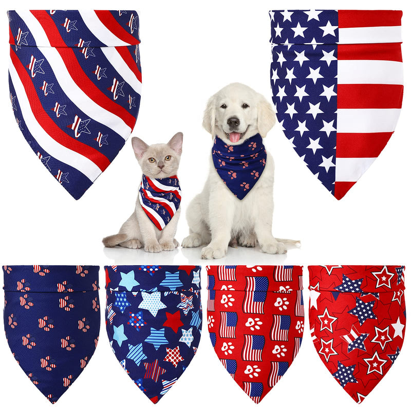 6 Pieces Dog Bandana 4th of July Pet Bandana Stars and Stripes Dog Scarf Independence Day Dog Triangle Bibs American Flag Puppy Bandana USA Dog Bandana Patriotic Pet Bib Scarf for Dogs Cats Pets - PawsPlanet Australia