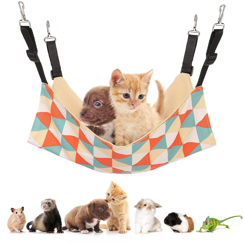 Soudittur Cat Hammock Bed, Hanging Adjustable Canvas Small Pet Hammock for Puppy, Cat, Rats, Ferret, Bunny, Suitable for Cage/Chair/Car/Outdoor - PawsPlanet Australia
